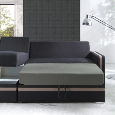 Ecksofa mit Kissen EWALD - hellbraun