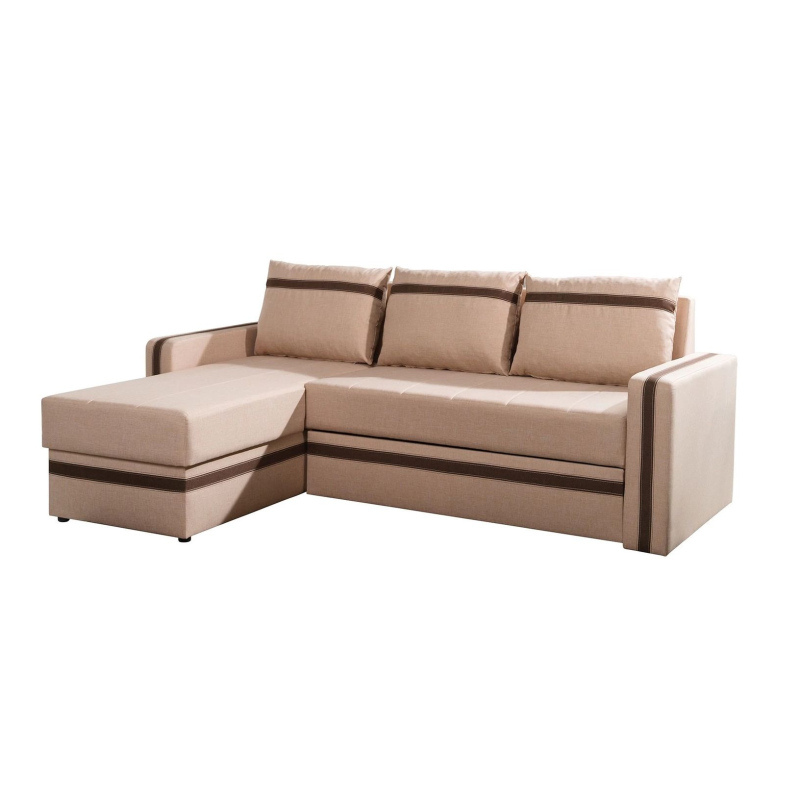 Ecksofa mit Kissen EWALD - beige