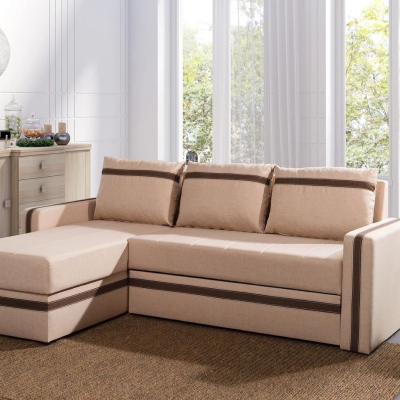Ecksofa mit Kissen EWALD - beige