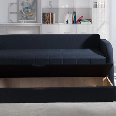 RADIM Kinderzimmersofa - grau / blaue Kissen