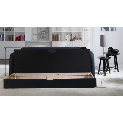 RADIM Kinderzimmersofa - grau / blaue Kissen