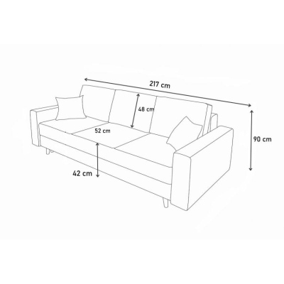 Wohnzimmersofa NICK - grau