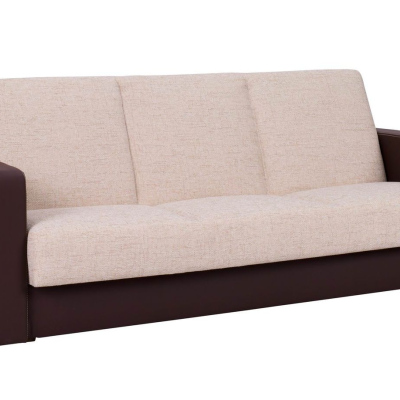 Klassisches Sofa KINGA – beige/braunes Öko-Leder