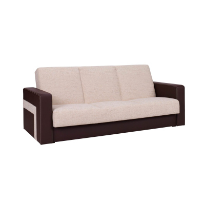 Klassisches Sofa KINGA – beige/braunes Öko-Leder