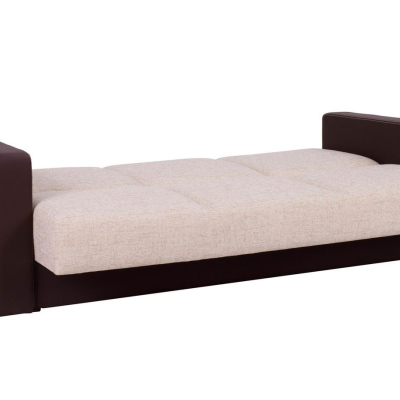 Klassisches Sofa KINGA – beige/braunes Öko-Leder