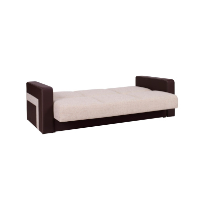 Klassisches Sofa KINGA – beige/braunes Öko-Leder