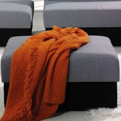Hocker BOLEK - grau / hellgrau