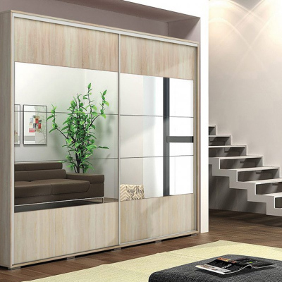 Kleiderschrank mit Spiegel 150/215 FERNANDO – Eiche Sonoma