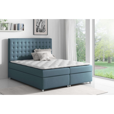 Kontinentales Bett Evio blau 140 + kostenloser Matratzenschoner