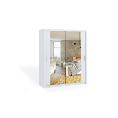 Schwebetürenschrank mit Spiegel 180 BRYAN – Weiß