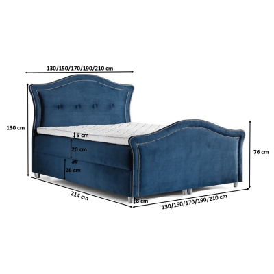 Magisches Landhausbett Bradley Lux 120x200, grau-blau + Matratzenauflage