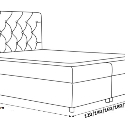 Boxspring gepolstertes Bett Diana grün 160 + gratis Topper