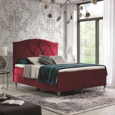 Kontinentales Bett 120x200 BENITA - rot + GRATIS Matratzenauflage
