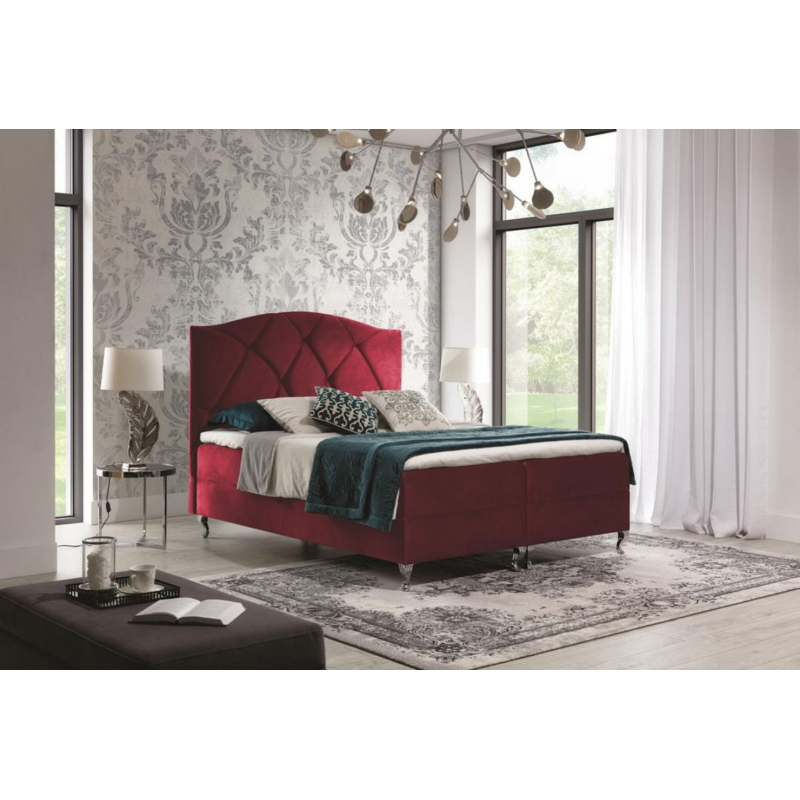 Kontinentales Bett 120x200 BENITA - rot + GRATIS Matratzenauflage