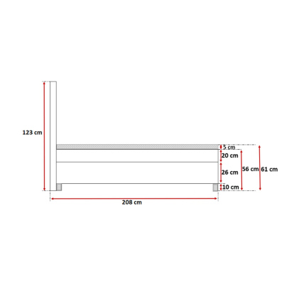 Kontinentales Bett 120x200 BENITA - rot + GRATIS Matratzenauflage