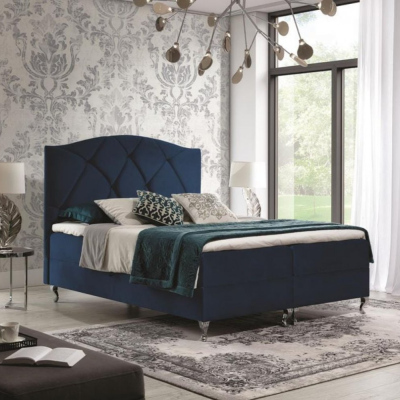 Kontinentales Bett 120x200 BENITA - blau + GRATIS Matratzenauflage