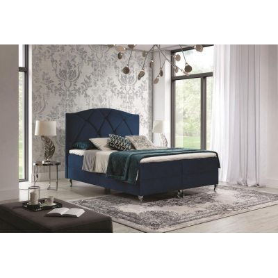 Kontinentales Bett 120x200 BENITA - blau + GRATIS Matratzenauflage