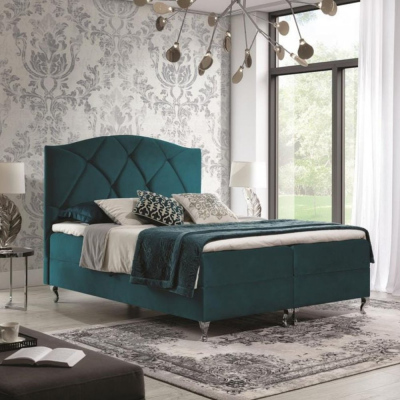 Kontinentales Bett 120x200 BENITA - blaugrün + GRATIS Matratzenauflage