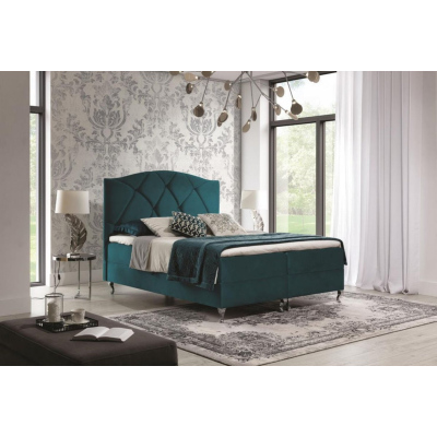 Kontinentales Bett 120x200 BENITA - blaugrün + GRATIS Matratzenauflage