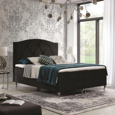 Continental-Bett 120x200 BENITA - schwarz + GRATIS Matratzenauflage