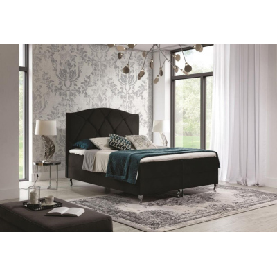 Continental-Bett 120x200 BENITA - schwarz + GRATIS Matratzenauflage