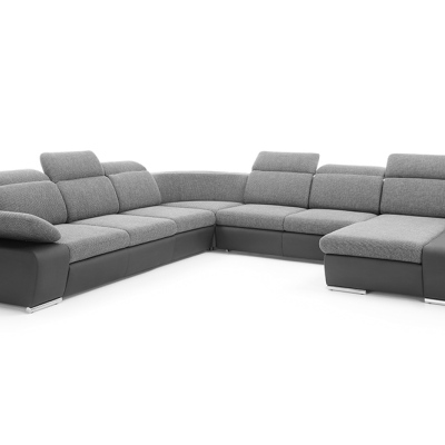 Geräumiges U-förmiges Sofa ORSON – grau/schwarz