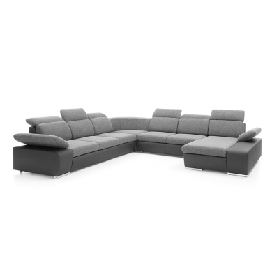 Geräumiges U-förmiges Sofa ORSON – grau/schwarz