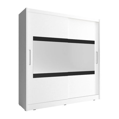 Kleiderschrank mit Spiegel 200 cm MARVAN 4 – weiß