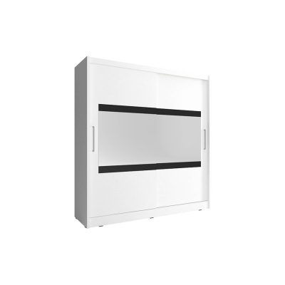 Kleiderschrank mit Spiegel 200 cm MARVAN 4 – weiß