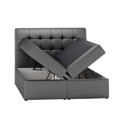 Polsterbett Gery grau-blau 160 + gratis Matratzenauflage