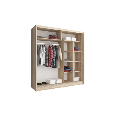 Kleiderschrank mit Spiegel 200 cm WESTON 1 – graphit