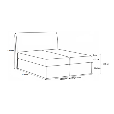 Einzelbett, gepolstert, Farbe Gery Gray, 120 + gratis Matratzenauflage