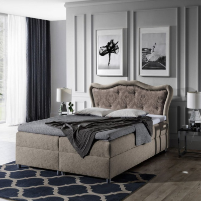 Boxspringbett 120x200 GURI - braun + GRATIS Matratzenauflage