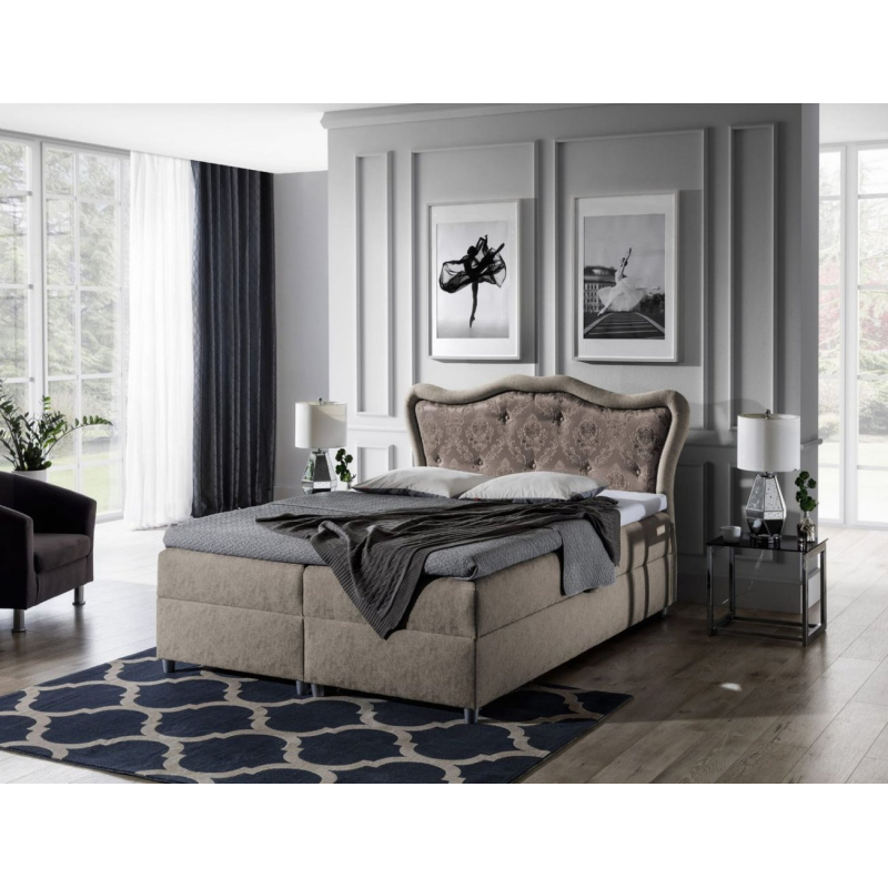 Boxspringbett 120x200 GURI - braun + GRATIS Matratzenauflage