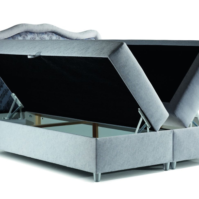 Boxspringbett 120x200 GURI - blau + GRATIS Matratzenauflage
