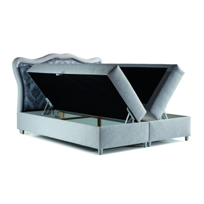 Boxspringbett 120x200 GURI - blau + GRATIS Matratzenauflage