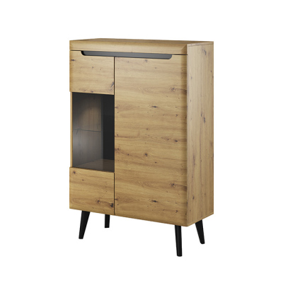 Wohnzimmer-Vitrine NATHANIEL – Eichenholz