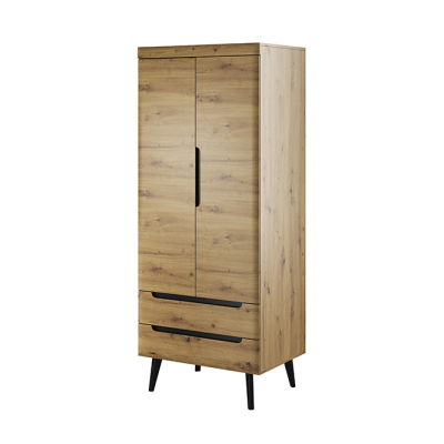 Wohnzimmerschrank NATHANIEL – Breite 80 cm, Eiche handgefertigt