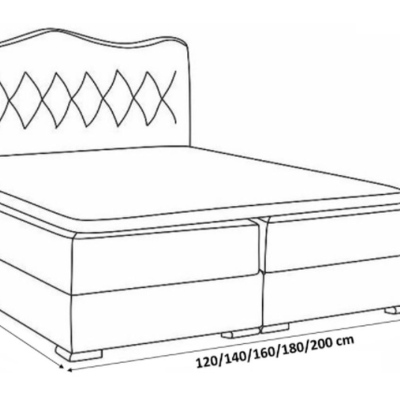 Kontinentales Bett 160x200 SULTAN – weißes Öko-Leder + GRATIS-Topper