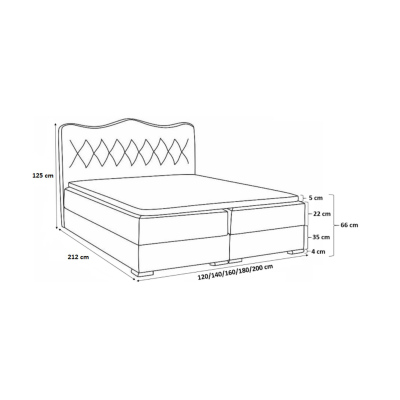 Kontinentales Bett 160x200 SULTAN – weißes Öko-Leder + GRATIS-Topper