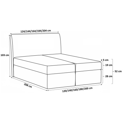 Modernes Polsterbett mit Stauraum Alessio rosa 200 x 200 + Gratis-Topper