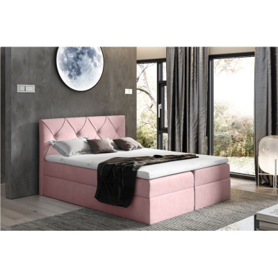 Elegantes Kontinentalbett 120x200 CARMEN – rosa 2 + Gratis-Topper