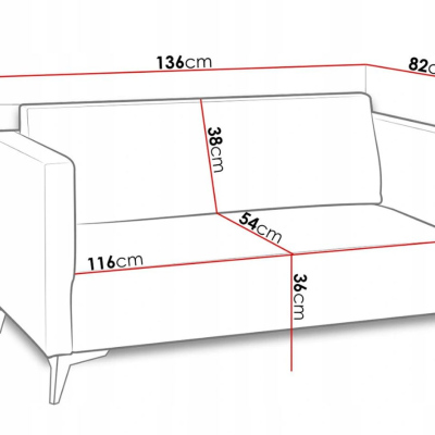 Zweisitzer-Sofa SIMON – gelb / weiße Hochglanzbeine