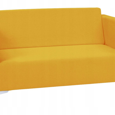 Zweisitzer-Sofa SIMON – gelb / weiße Hochglanzbeine