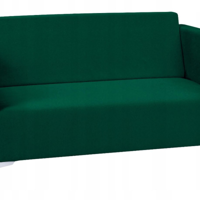 Zweisitzer-Sofa SIMON – dunkelgrün / weiße Hochglanzbeine