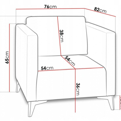 Polstersessel SIMON – gelb / Metallbeine