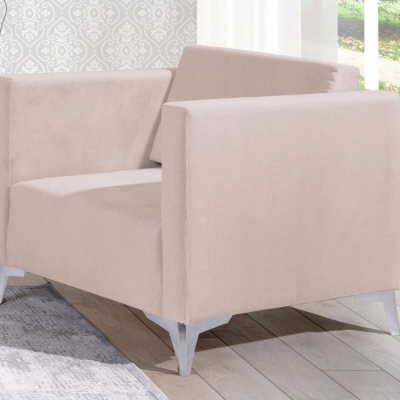 Polstersessel SIMON – beige / Metallbeine