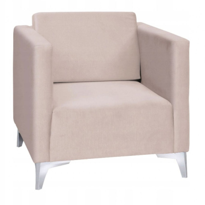 Polstersessel SIMON – beige / Metallbeine