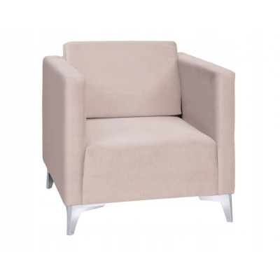 Polstersessel SIMON – beige / Metallbeine