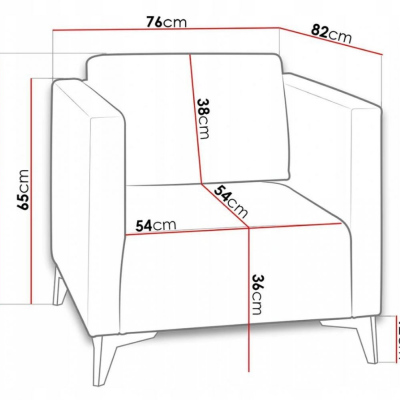 Polstersessel SIMON – beige / Beine aus heller Eiche